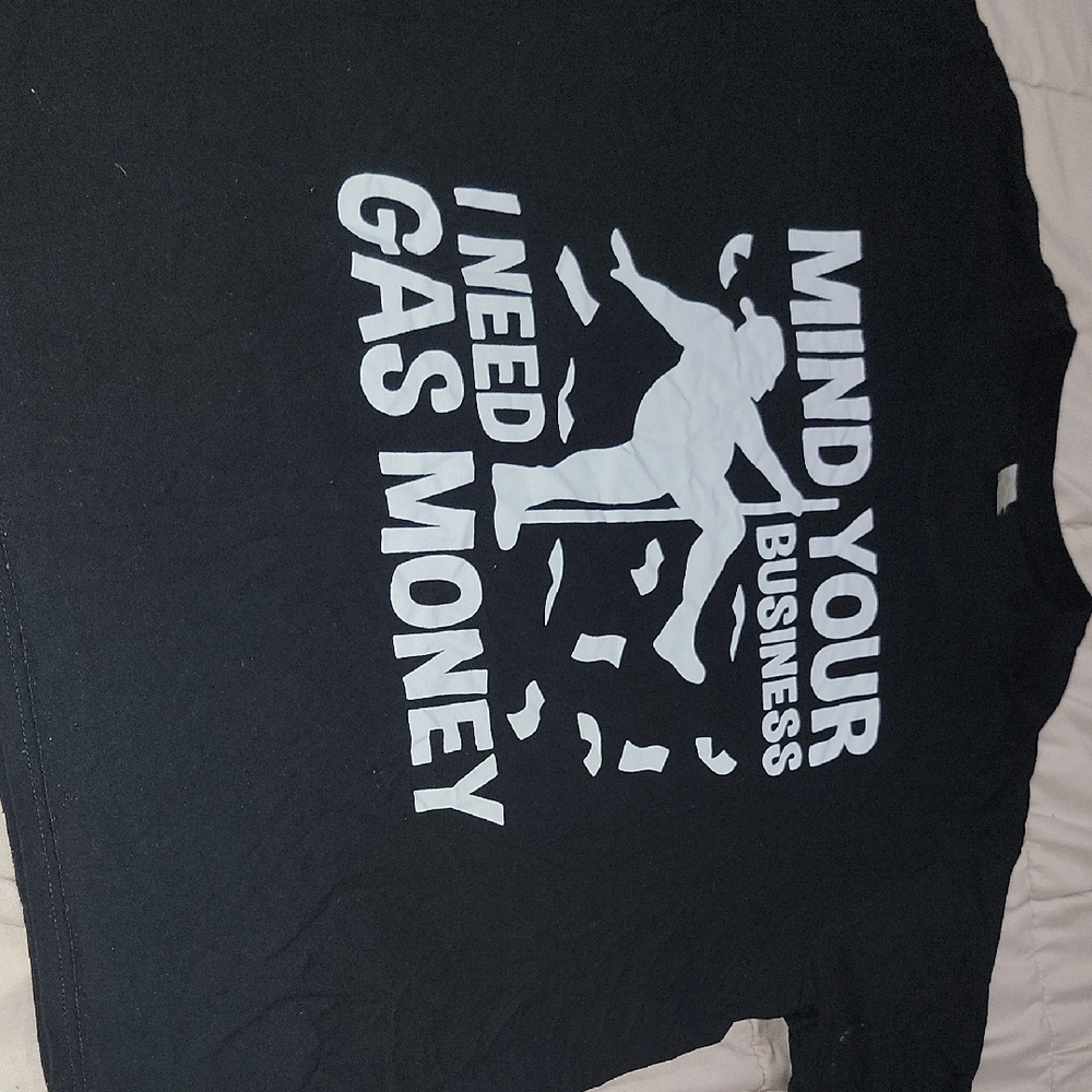 Black Graphic T-Shirt with White Text